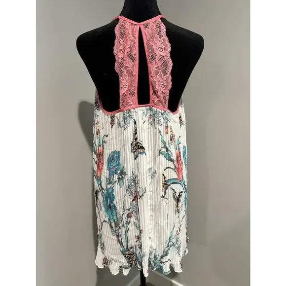 In Bloom By Jonquil Chemise Gown Medium Floral Butterfly Pleated Chiffon summer - Picture 4 of 6